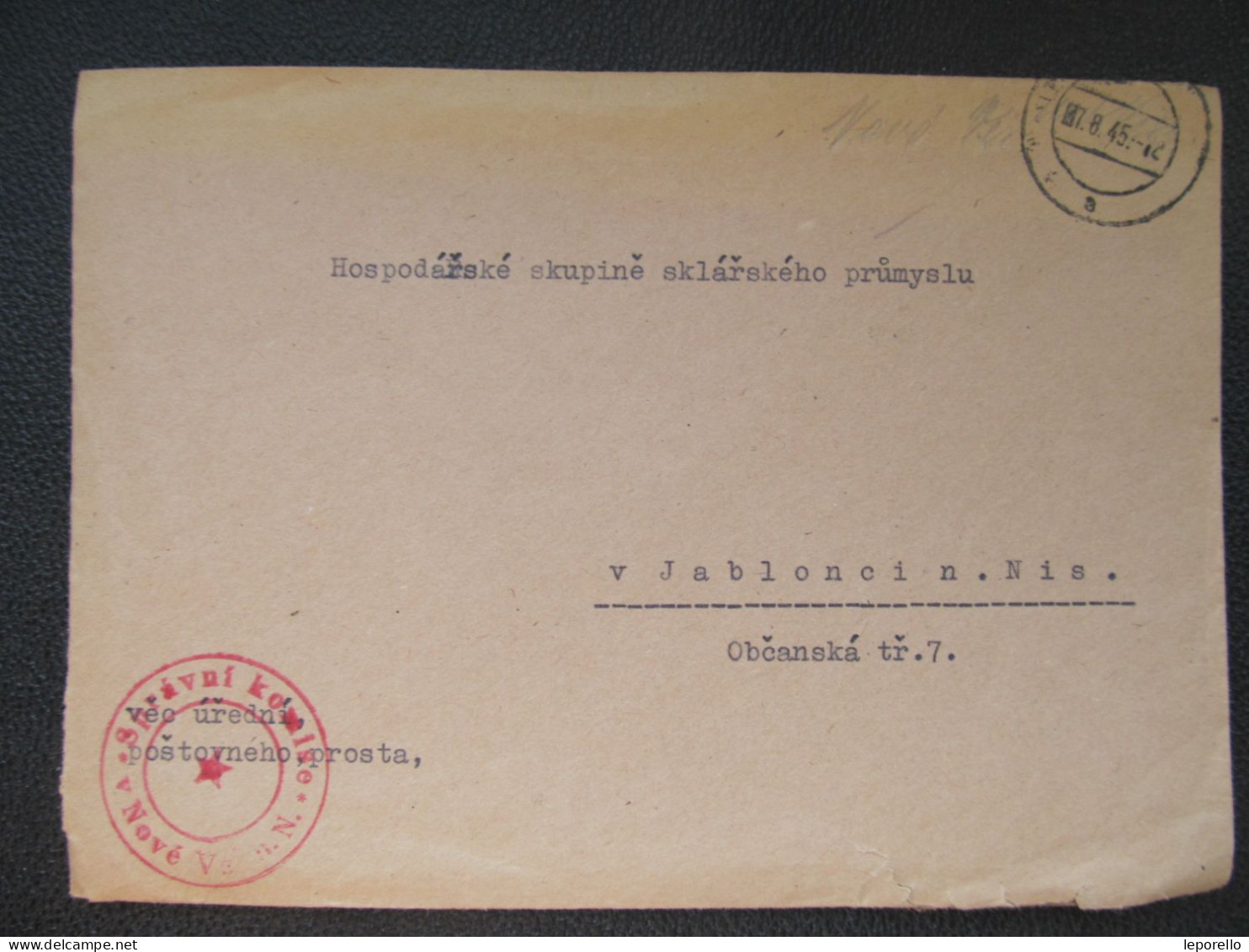 BRIEF Nová Ves Nad Nisou - Jablonec N.N. 1945 Správní Komise /// P4326 - Lettres & Documents