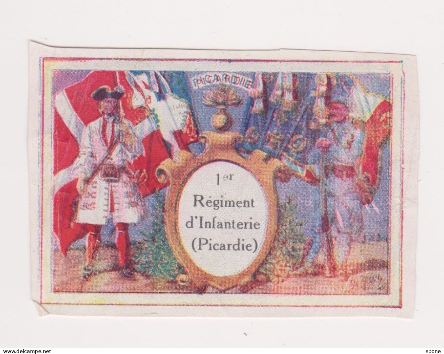 Vignette Militaire Delandre - 1er Régiment D'infanterie - Vignettes Militaires