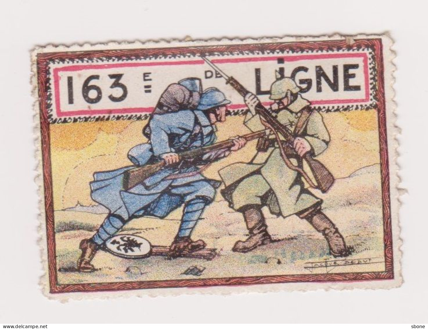 Vignette Militaire Delandre - 163ème Régiment D'infanterie - Militärmarken