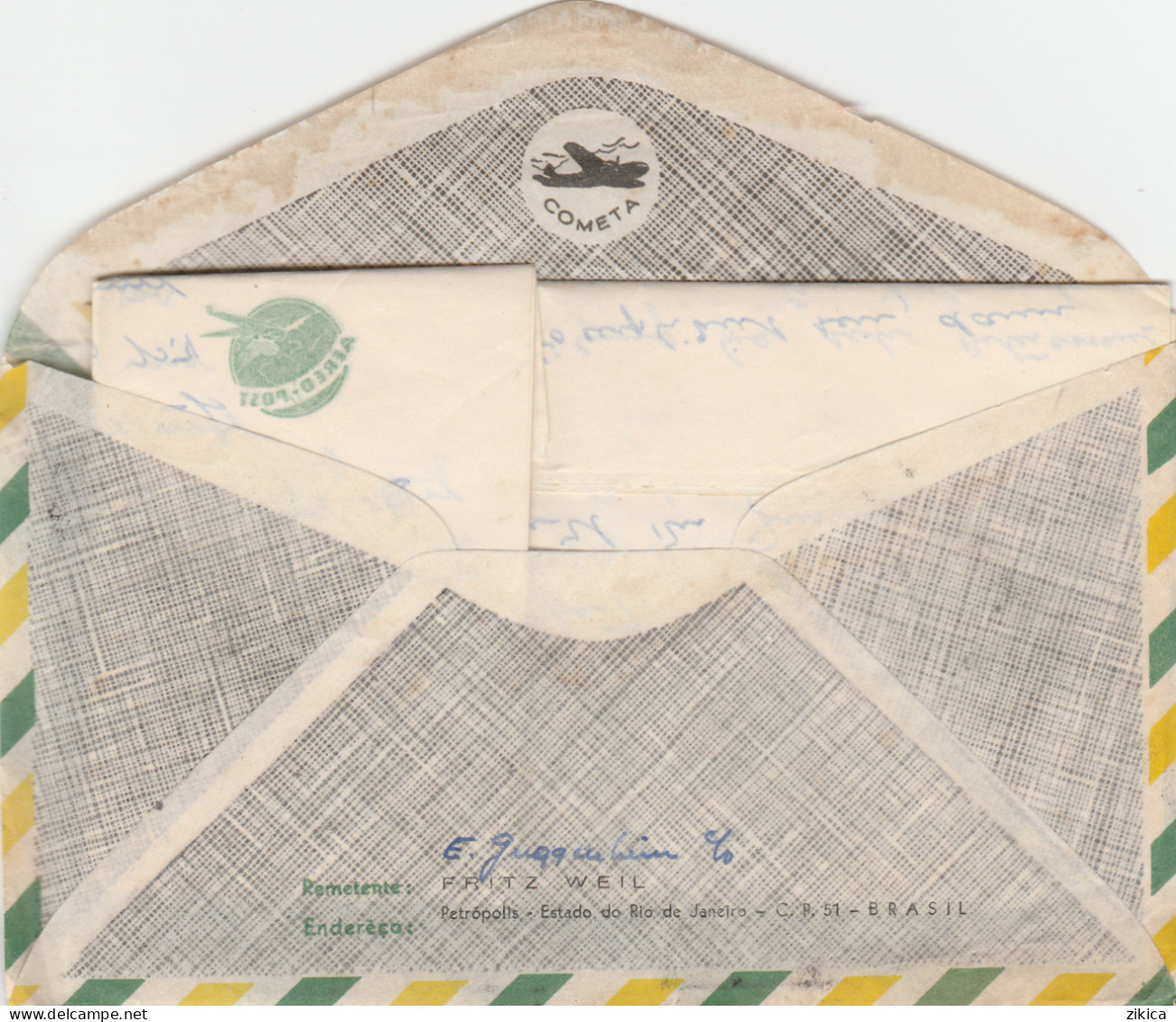 Brazil PAR AVION Letter Via U.S. 1959 - Covers & Documents