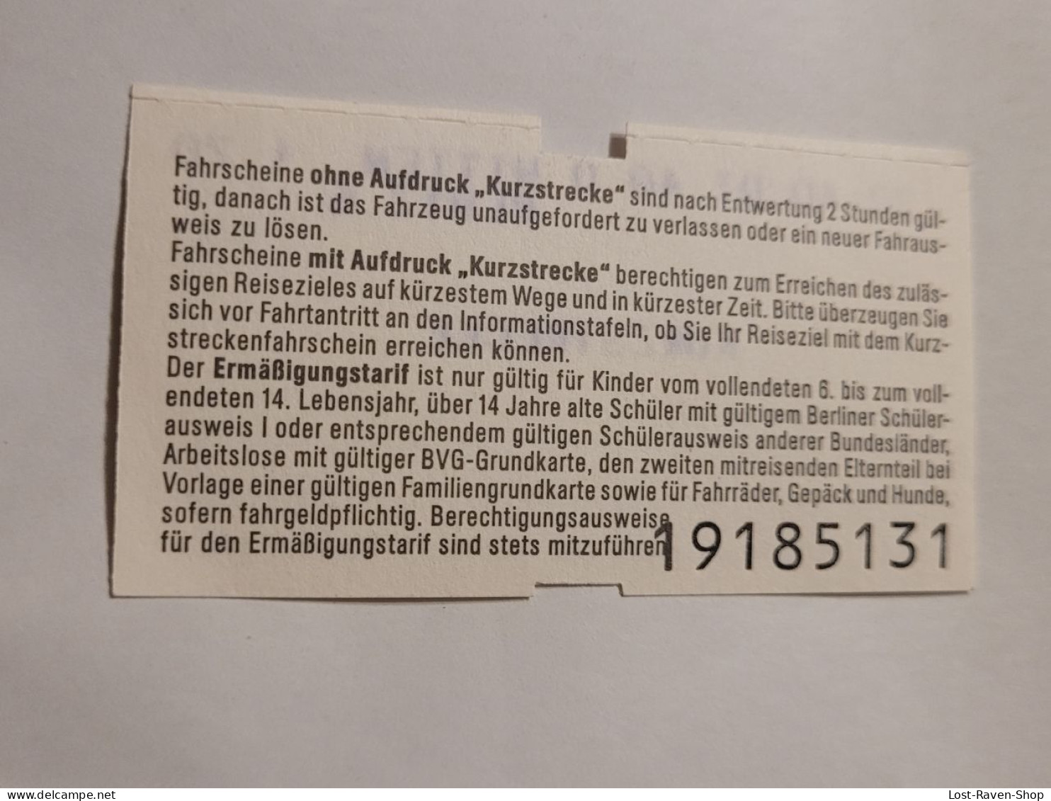 Fahrschein - Kurzstrecke - Ohne Zuordnung