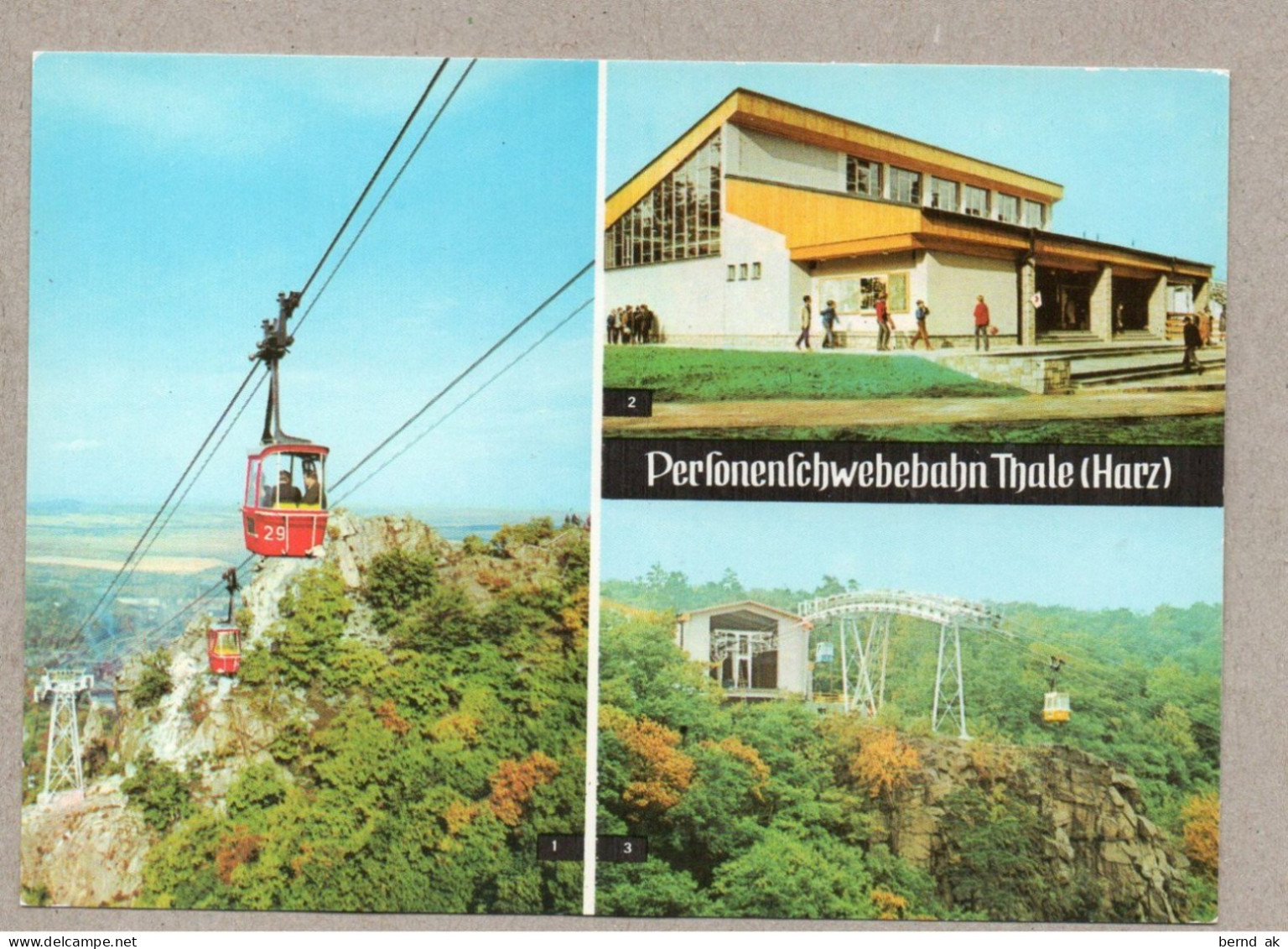 008#  BRD (DDR) - 3 AK (nicht Gel.): Thale - Personenschwebebahn, Teufelsmauer (alle Im Bild) - Thale