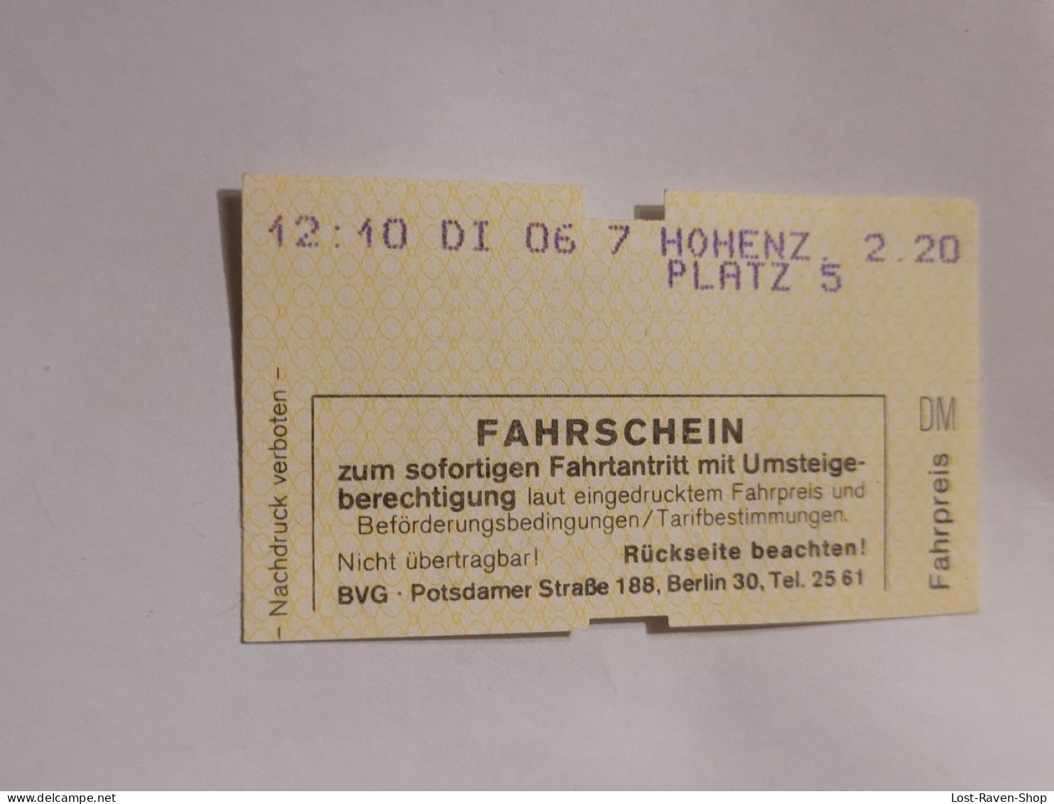 Fahrschein Feb. 87 - Ohne Zuordnung