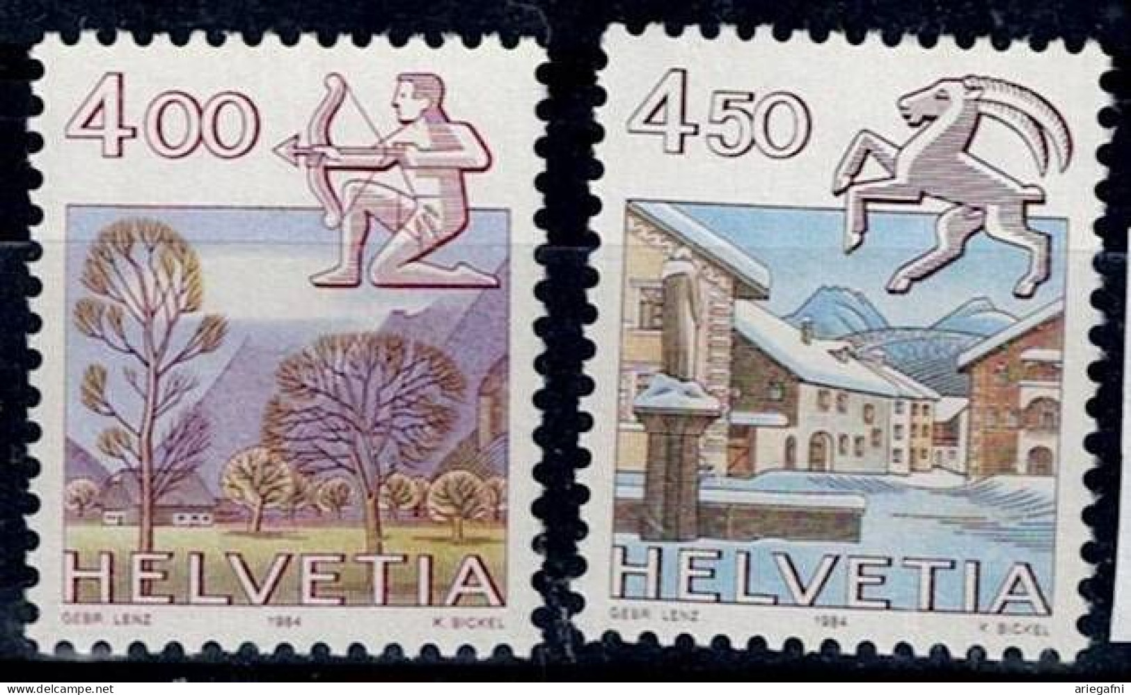 SWITZERLAND 1984 ZODIAC SIGNS AND LANDSCAPES MI No 1265-6 MNH VF!! - Ongebruikt