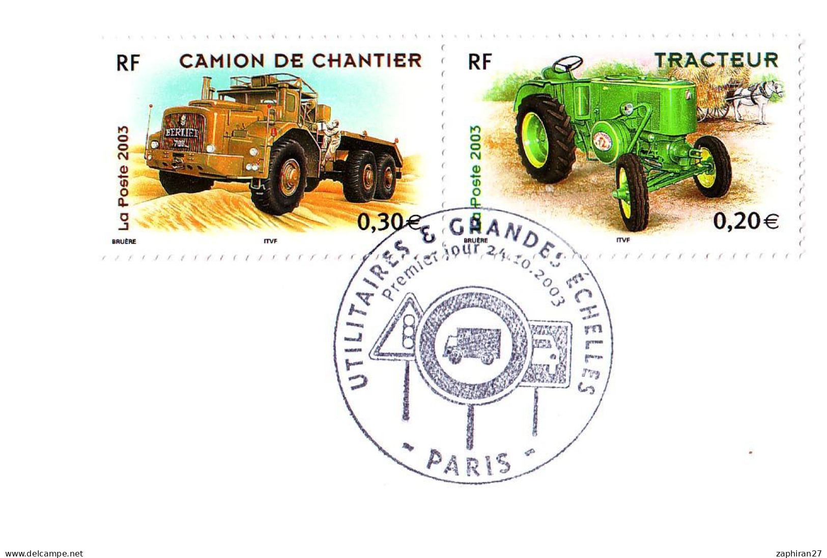 CAT TRANSORT : PARIS UTILITAIRES ET GRANDES ECHELLES / CAMION DE CHANTIER ET TRACTEUR (24-10-2003) #517# - Camiones