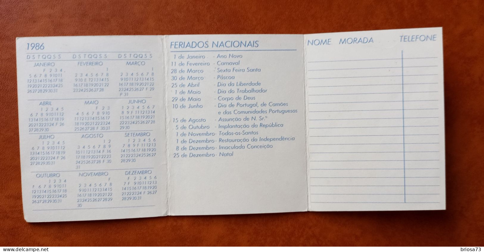 Calendrier De Poche, WELLA - Tamaño Pequeño : 1981-90