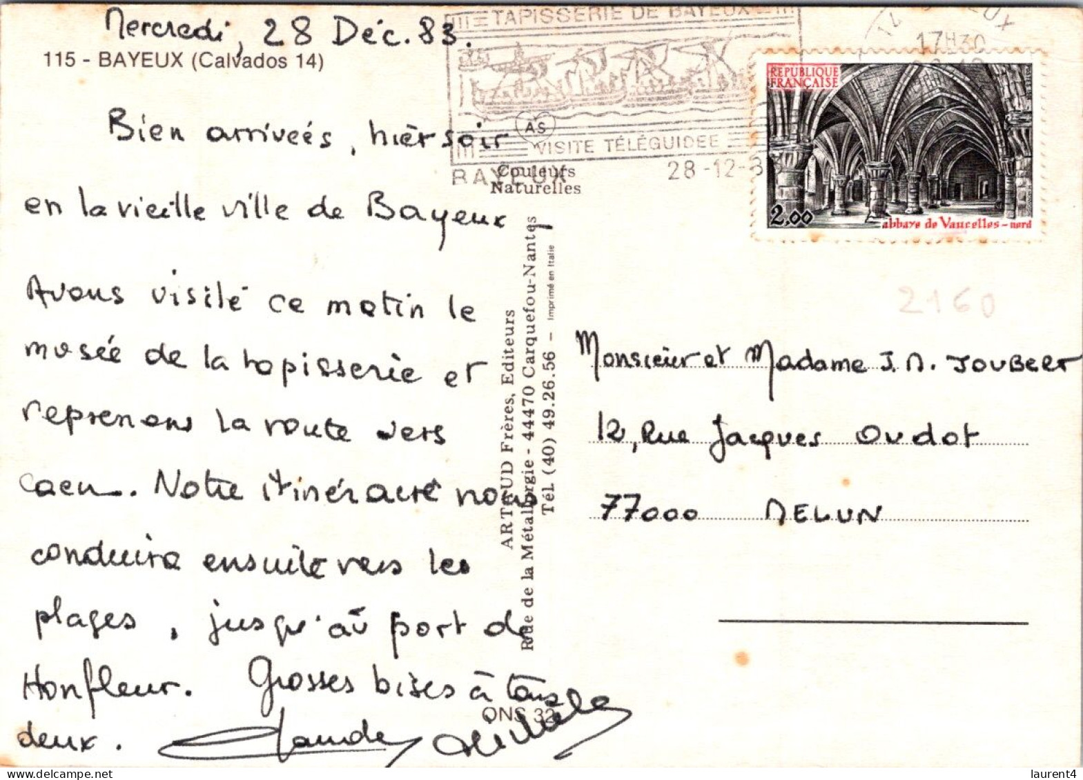 25-3-2024 (4 Y 1)  France - (posted 1983 With Abbaye Stamp) Tapisserie De Bayeux - Kunstgegenstände