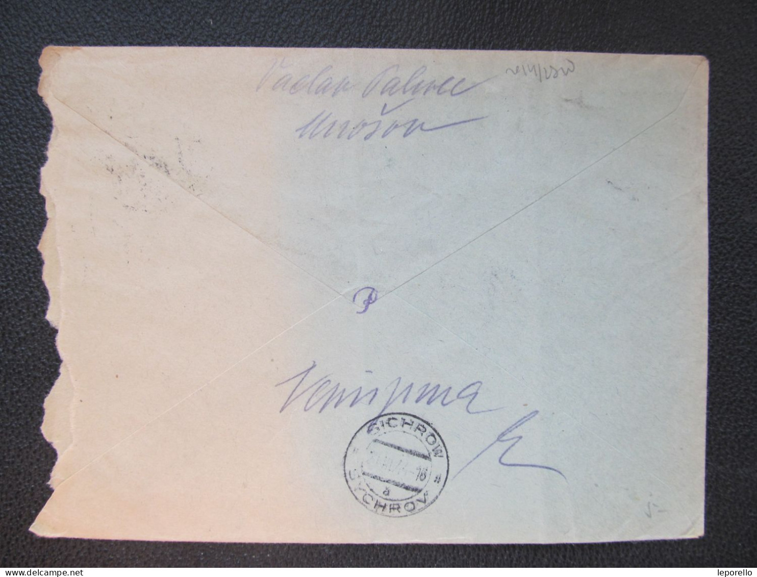 BRIEF Rokycany - Mirošov 1944 Bahnpost Zugstempel "zpět"  /// P4180 - Lettres & Documents