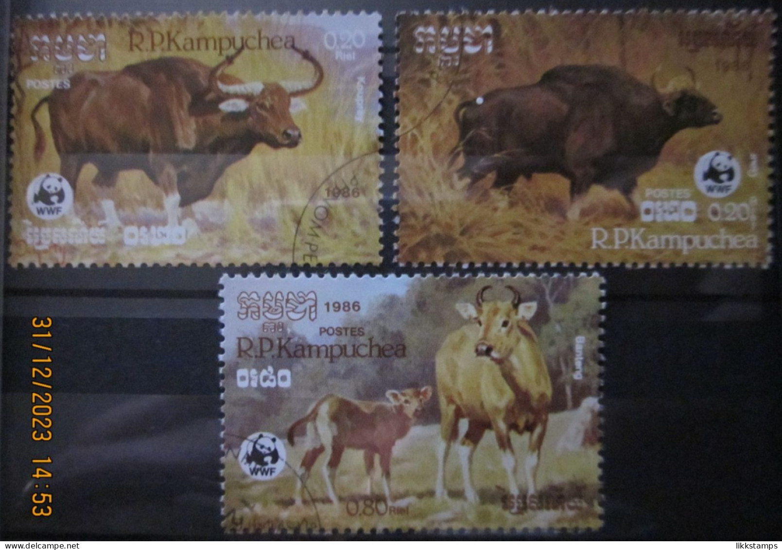 KAMPUCHEA 1986 ~ S.G. 781 - 783, ~ ENDANGERED ANIMALS. ~ VFU #03343 - Kampuchea