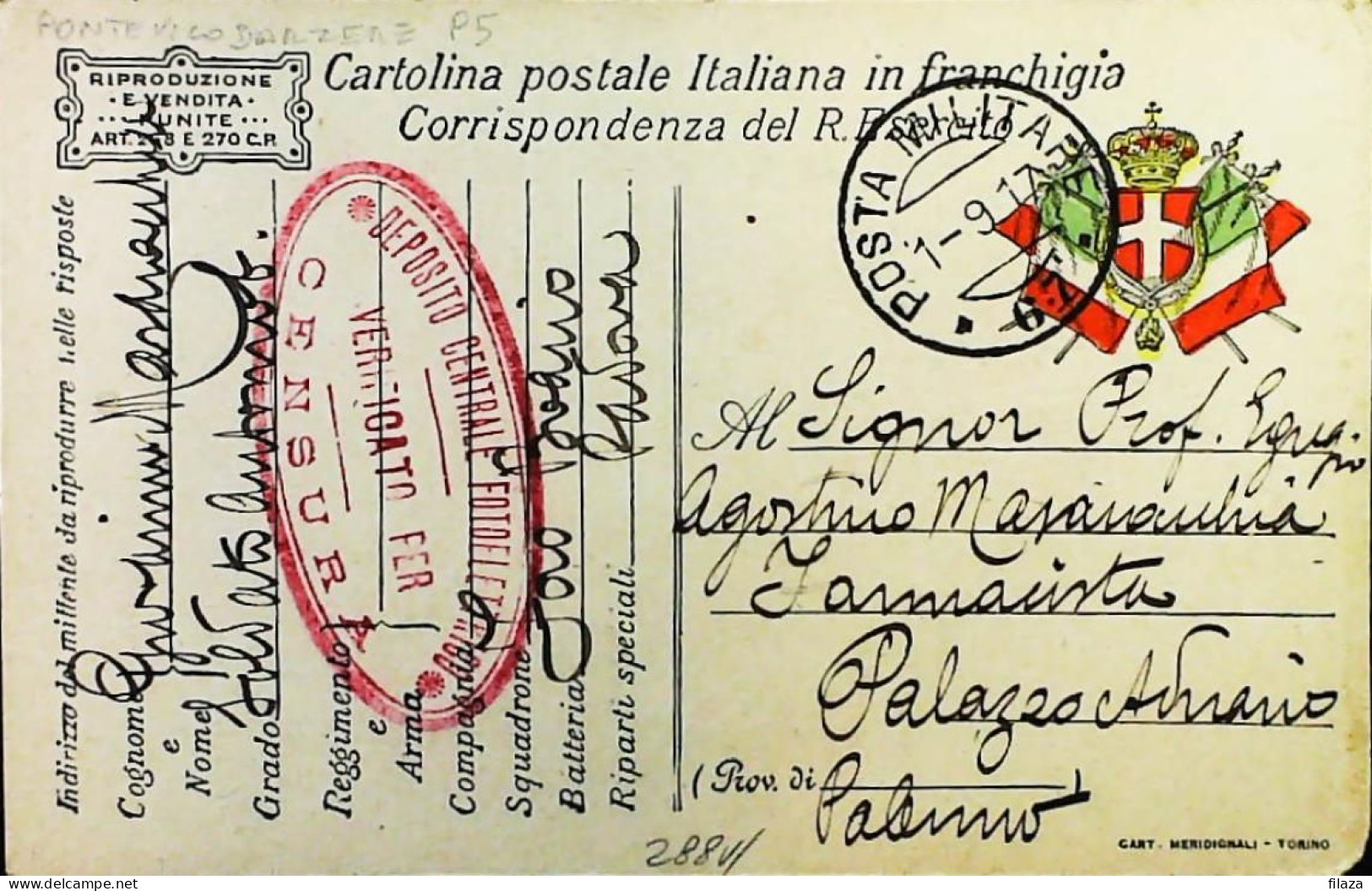 ITALY - WW1 – WWI Posta Militare 1915-1918 – S6557 - Posta Militare (PM)