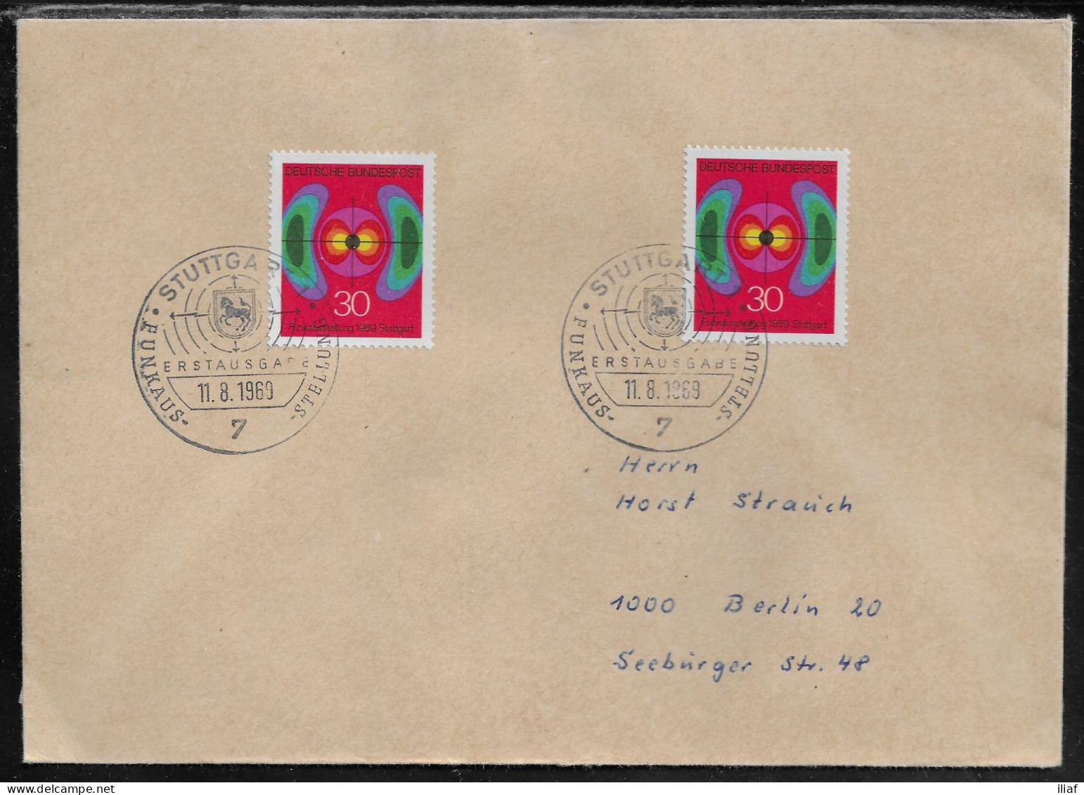 Germany. FDC Sc. 1005.   Electromagnetic Field. Radio And Television Exhibition  FDC Cancellation - 1961-1970