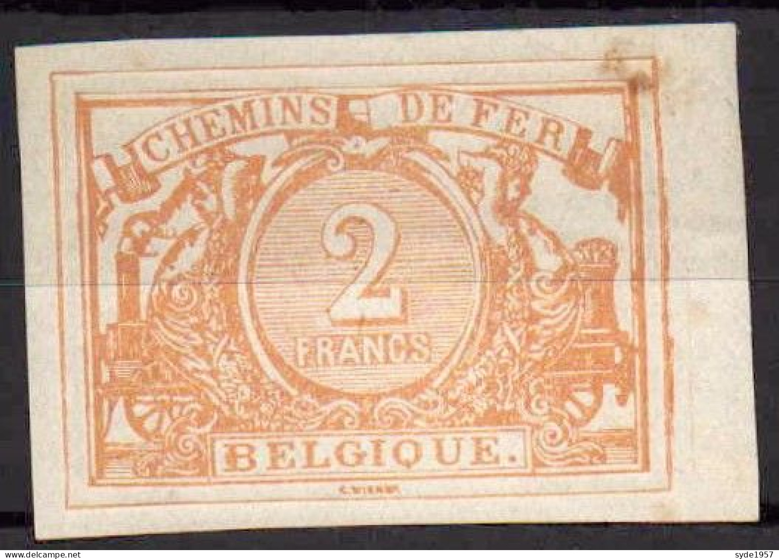 Belgique -Timbre Chemin De Fer, Non Dentelé  2 Francs - Mint