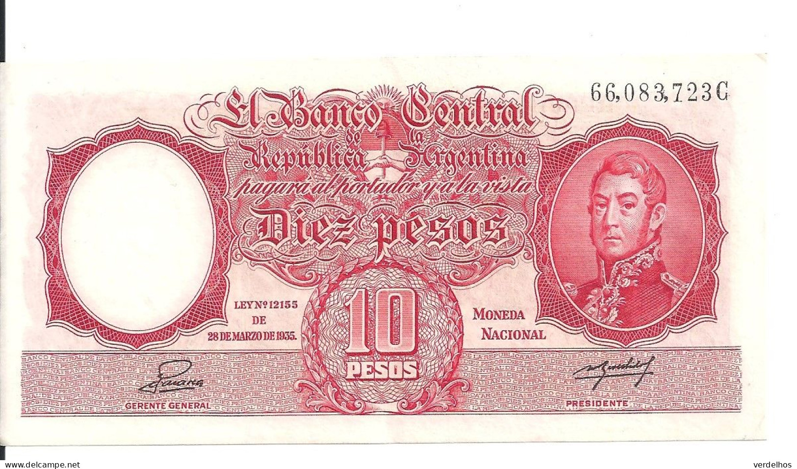 ARGENTINE 10 PESOS ND1946-54 XF+ P 265 B - Argentinien