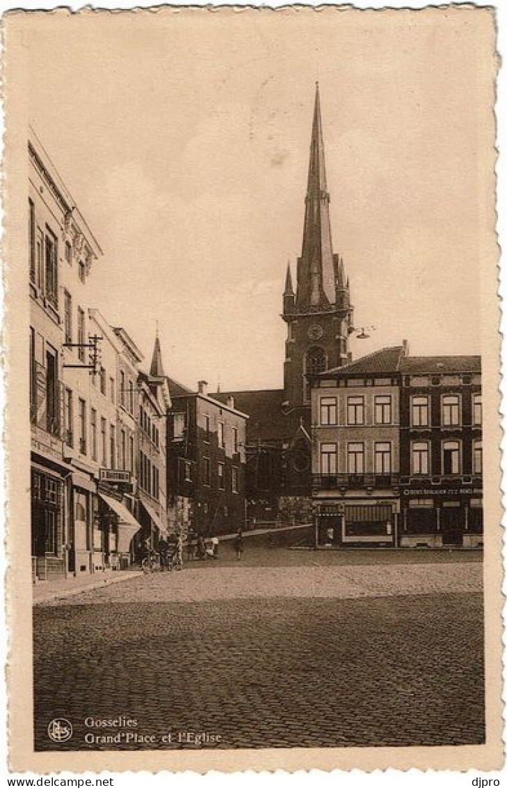 Gosselies  Grand Place Et L'eglise   Timbre  863 - Charleroi