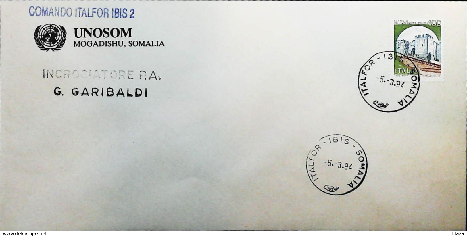 Italy - Military - Army Post Office In Somalia - ONU - ITALFOR - IBIS - Incrociatore Garibaldi - S6634 - 1991-00: Storia Postale