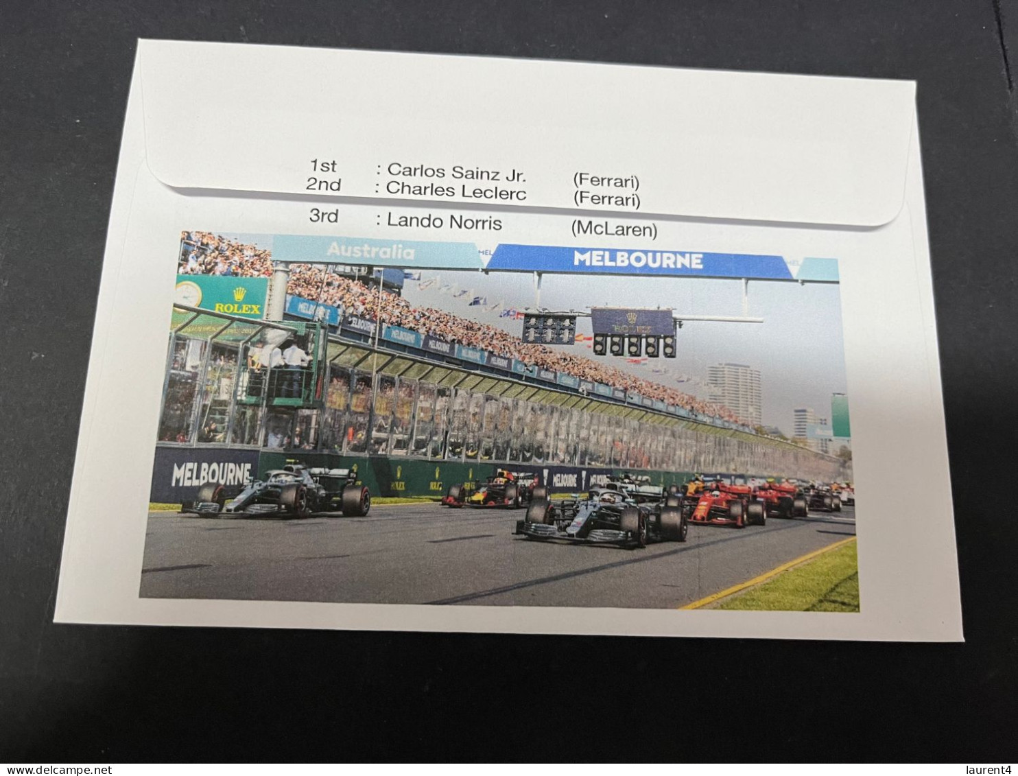 25-3-2024 (4 Y 2) Formula One - 2024 Australia Grand Prix - Winner Carlos Sainz Jr (25 March 2024) Formula 1 Stamp - Automovilismo