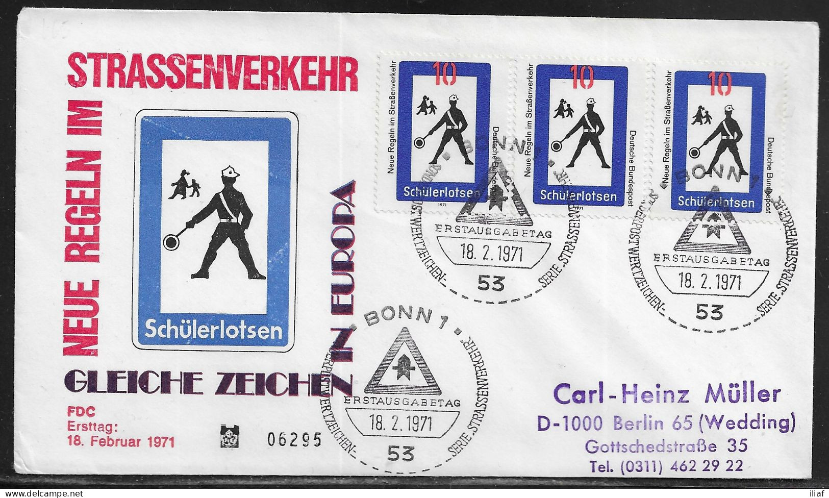 Germany. FDC Mi. 665-668  New Road Traffic Regulations.  FDC Cancellation On Cachet Special Envelope No. 06295 - 1971-1980