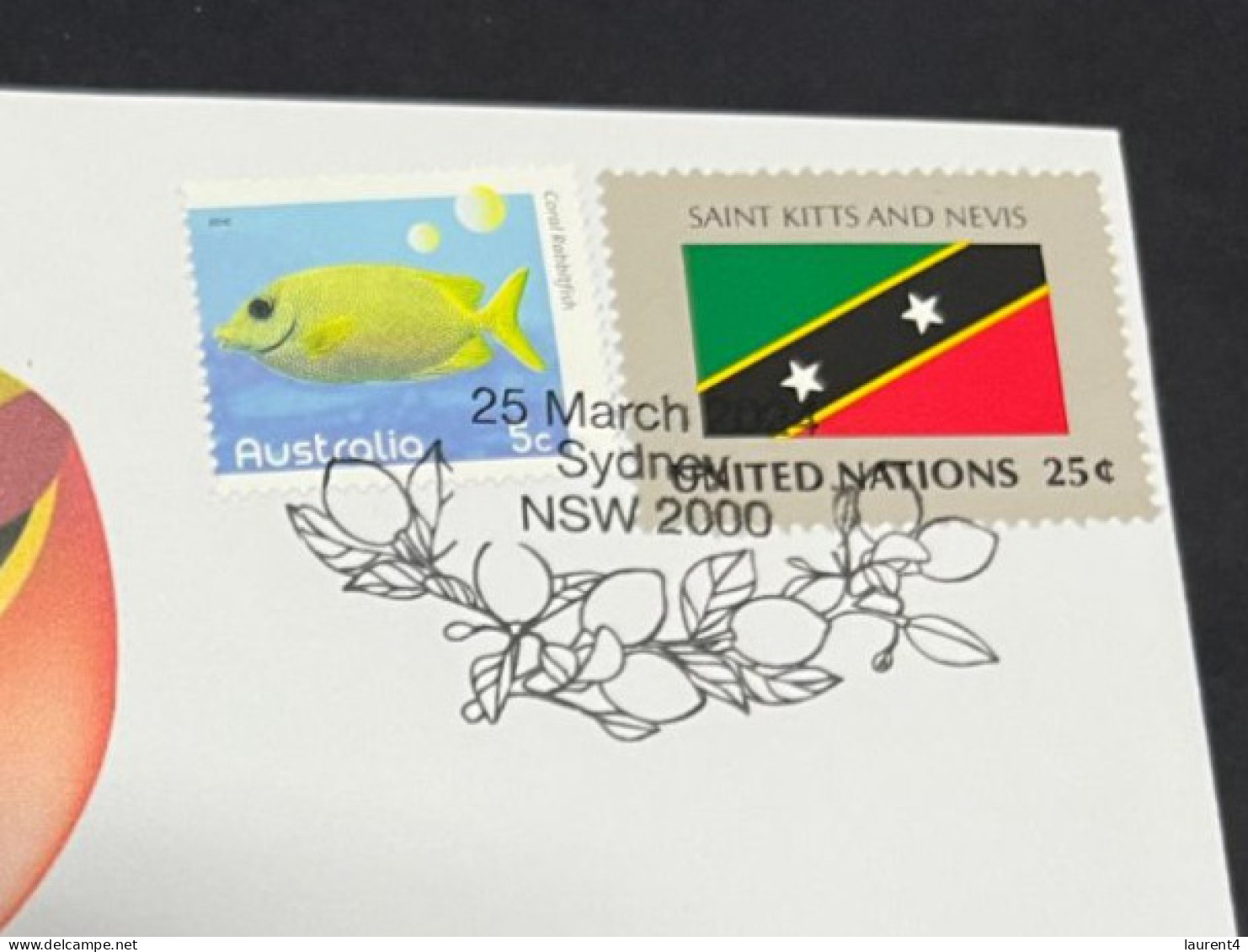 25-3-2024 (4 Y 2) COVID-19 4th Anniversary - St Kitts & Nevis - 25 March 2024 (with St Kitts & Nevis UN Flag Stamp) - Enfermedades