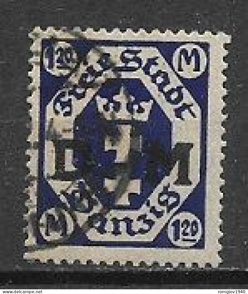 DANZICA 1921-23  SERVIZIO  FRANCOBOLLI DEL 1921-23 SOPRASTAMPATI  UNIF. 14 USATO VF - Dienstzegels