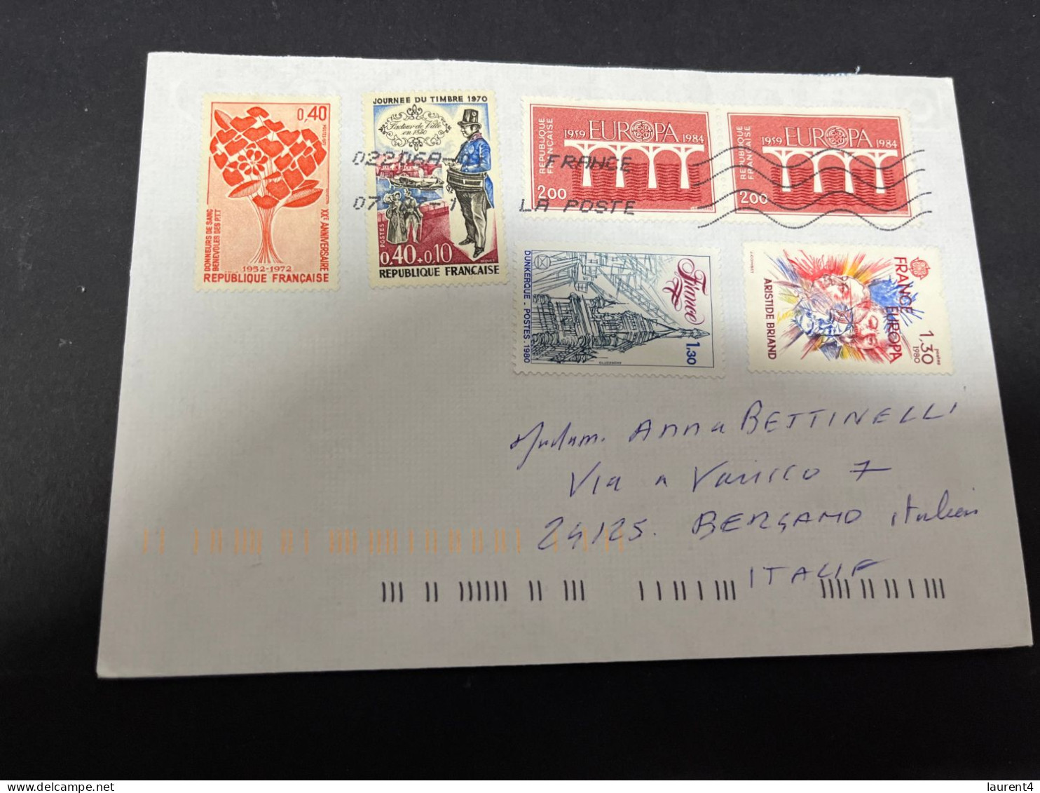 25-3-2024 (4 Y 4) 2 Letter Posted From France To Italy (with Many Stamps - EUROPA CEPT Stamps) - Storia Postale