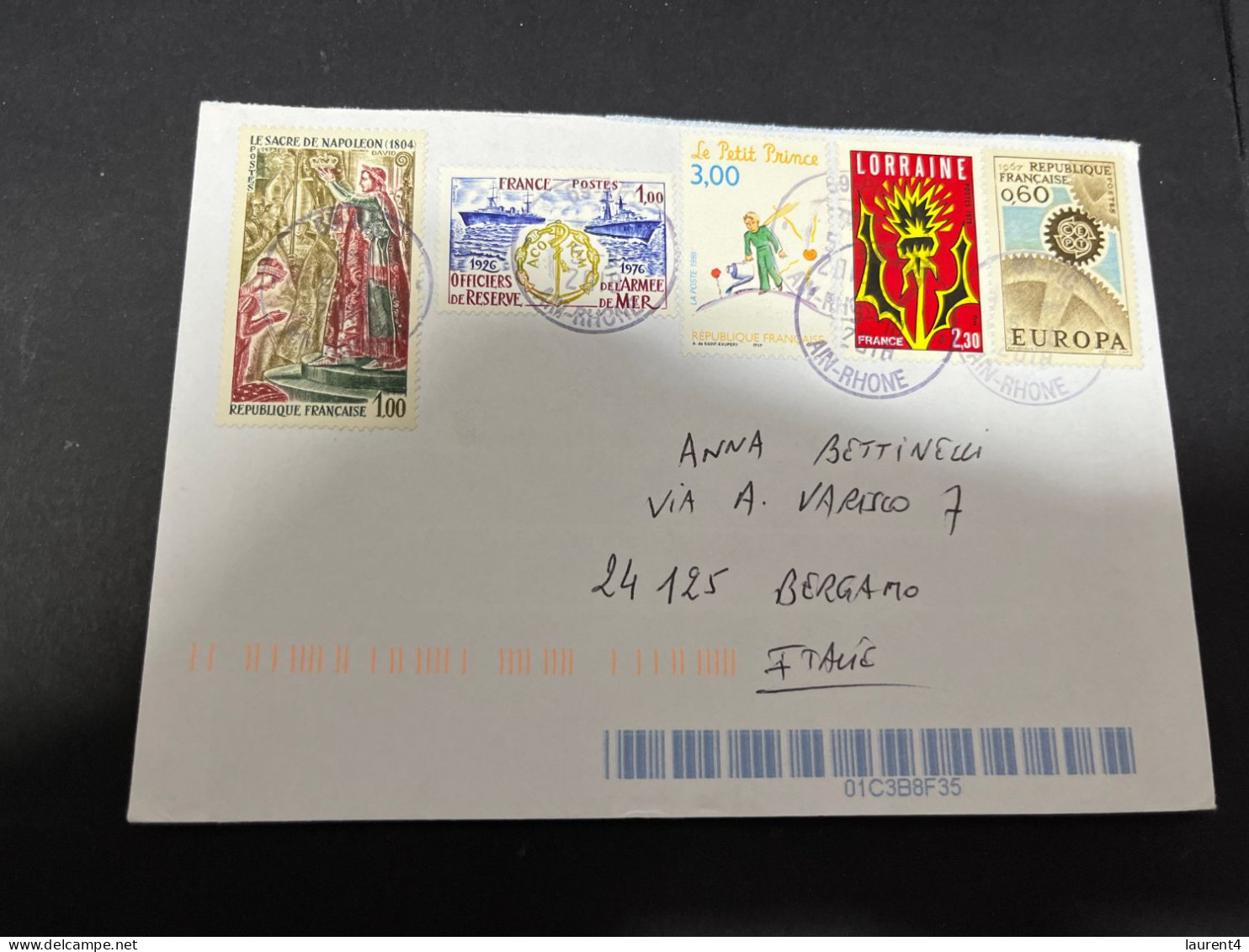 25-3-2024 (4 Y 4) 2 Letter Posted From France To Italy (with Many Stamps - EUROPA CEPT Stamps) - Brieven En Documenten