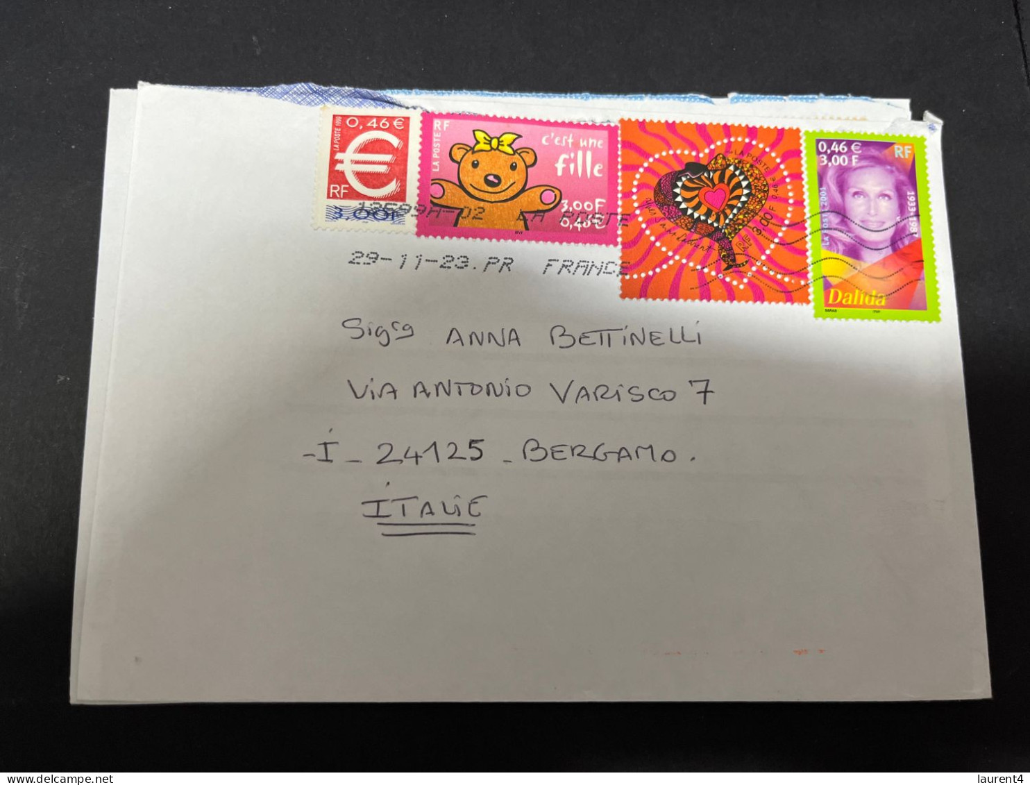 25-3-2024 (4 Y 4) 2 Letter Posted From France To Italy (with Many Stamps) - Cartas & Documentos