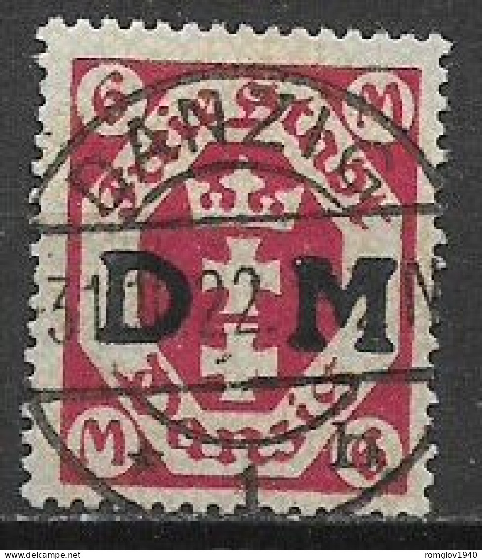 DANZICA 1921-23  SERVIZIO  FRANCOBOLLI DEL 1921-23 SOPRASTAMPATI  UNIF. 25  USATO VF - Dienstmarken