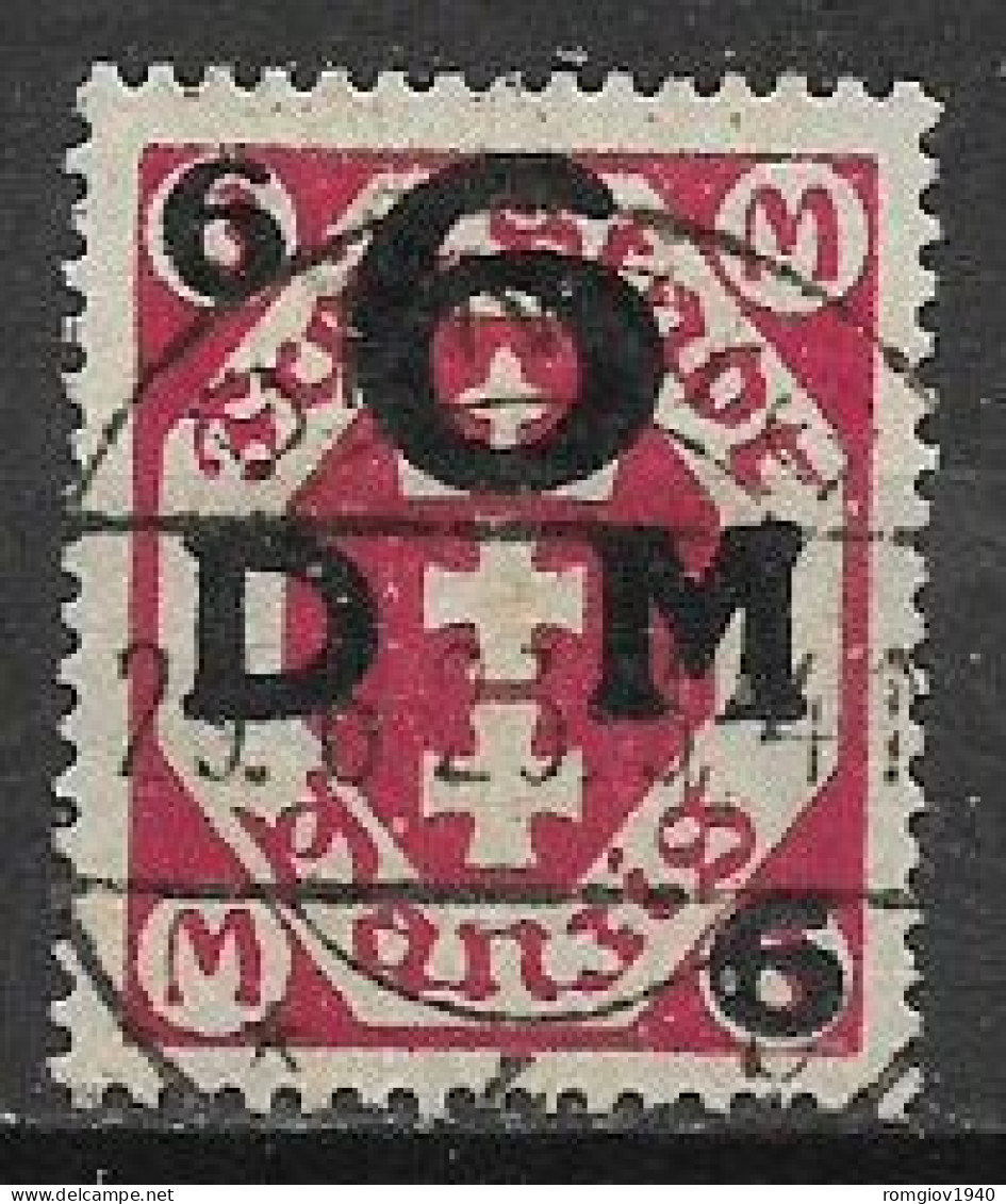 DANZICA 1921-23  SERVIZIO  FRANCOBOLLI DEL 1921-23 SOPRASTAMPATI  UNIF. 26  USATO VF - Officials