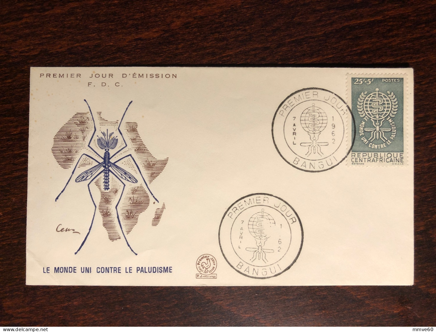 CENTRAFRICAINE  CENTRAL AFRICA FDC COVER 1962 YEAR MALARIA HEALTH MEDICINE STAMPS - Repubblica Centroafricana