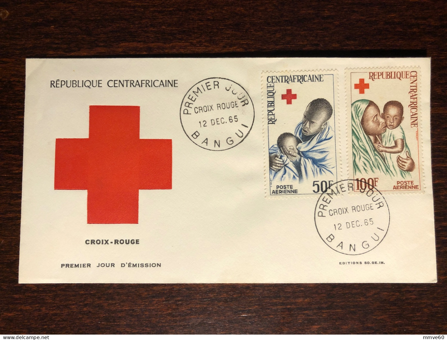 CENTRAFRICAINE CENTRAL AFRICA FDC COVER 1965 YEAR RED CROSS HEALTH MEDICINE STAMPS - Repubblica Centroafricana