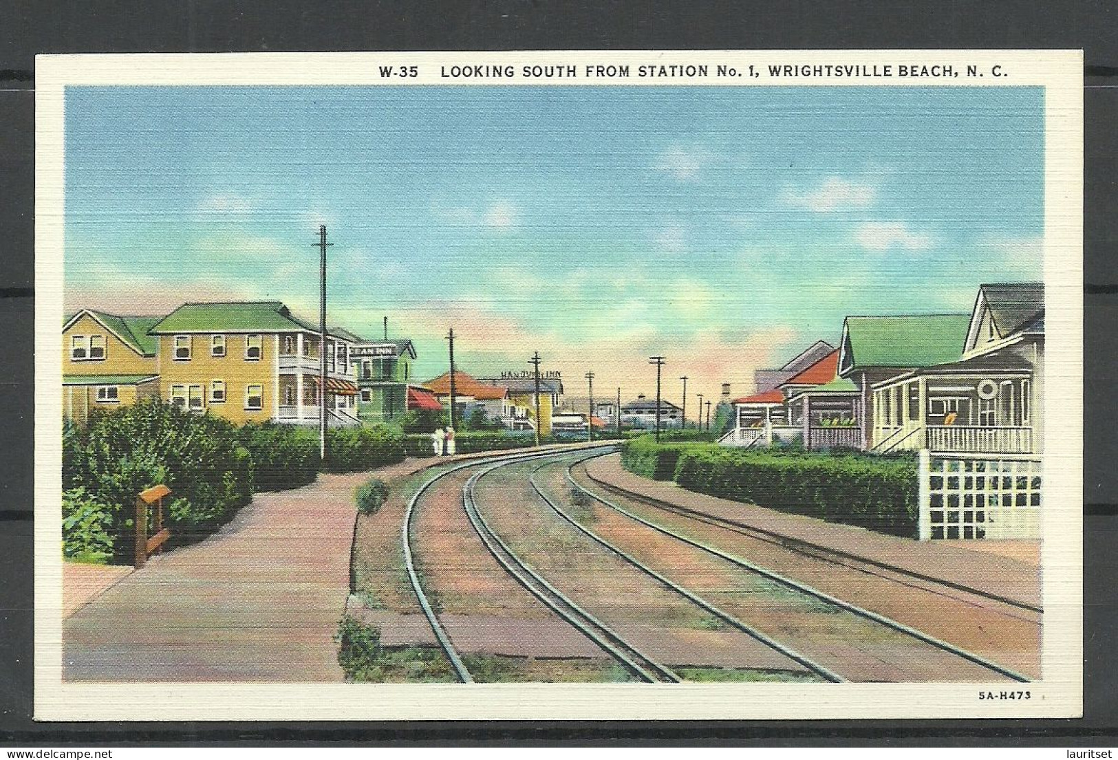 USA, Looking South From Station No 1 Wrightsville Beach N. Y., Unused Railway Eisenbahn - Stazioni Senza Treni