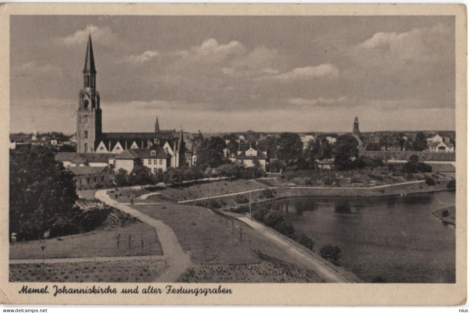 Lithuania Lietuva Germany Deutschland 1915 Memel Klaipeda, Johanniskirche Und Alter Festungsgraben Church Kirche Kosciol - Lituanie