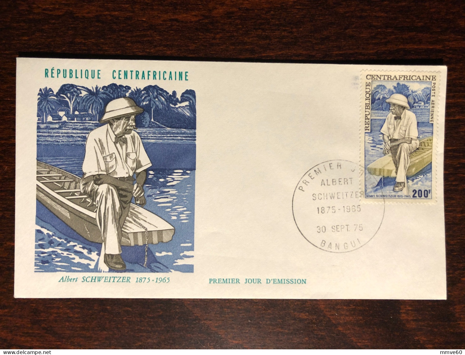 CENTRAFRICAINE  CENTRAL AFRICA FDC COVER 1975 YEAR  SCHWEITZER HEALTH MEDICINE STAMPS - Repubblica Centroafricana