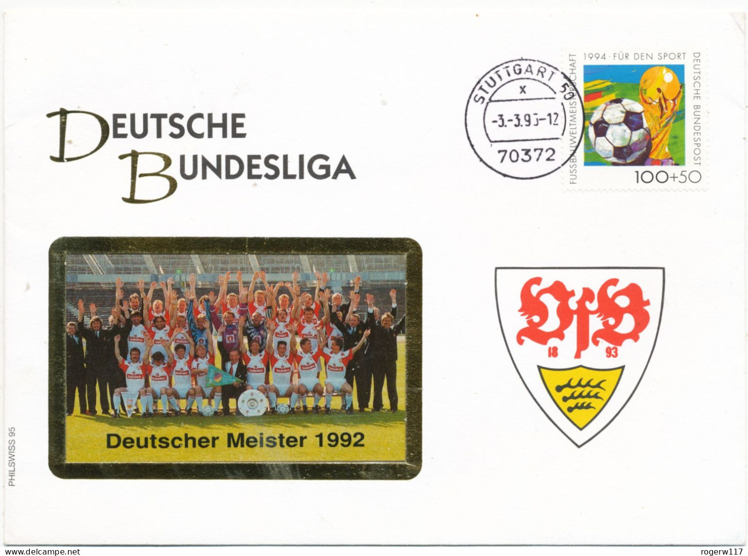 Deutsche Bundesliga 1992, VfB Stuttgart 6DM Phonecard In Custom Envelope - Deportes