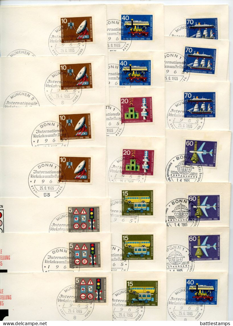 Germany, West 1965 21 FDCs Scott 919-925 International Transport & Communications Exhibition In Munich - 1961-1970