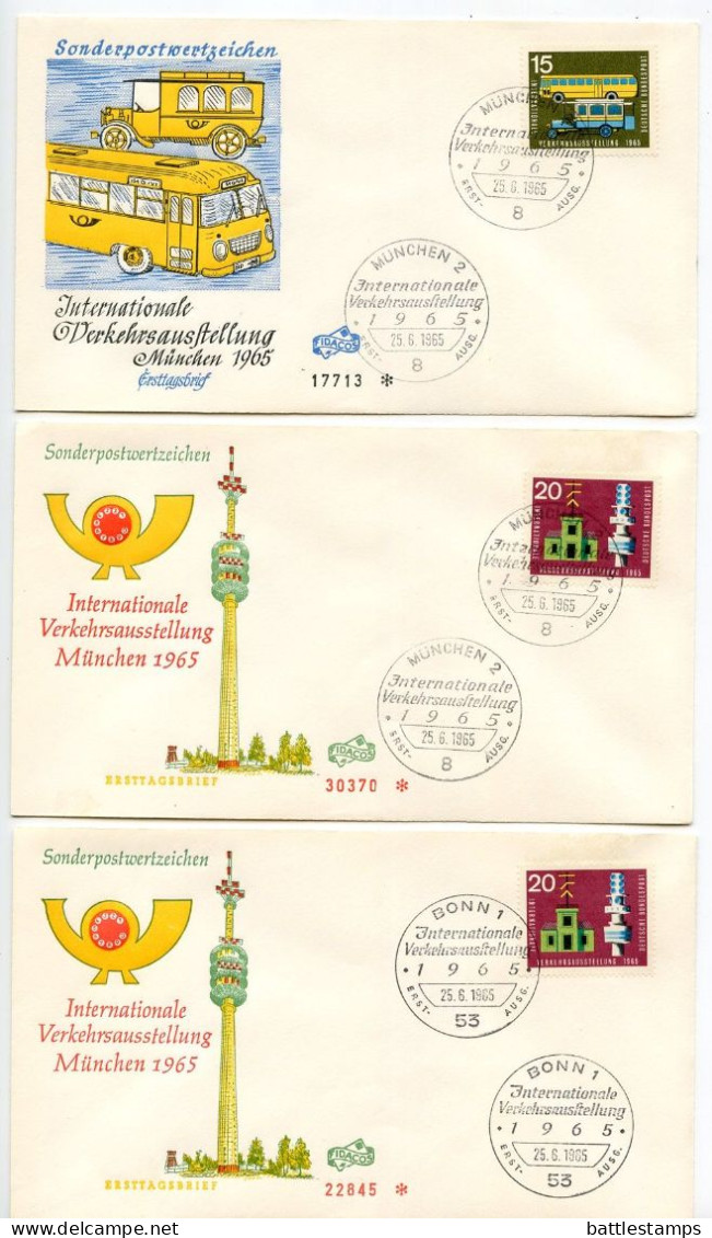 Germany, West 1965 21 FDCs Scott 919-925 International Transport & Communications Exhibition In Munich - 1961-1970