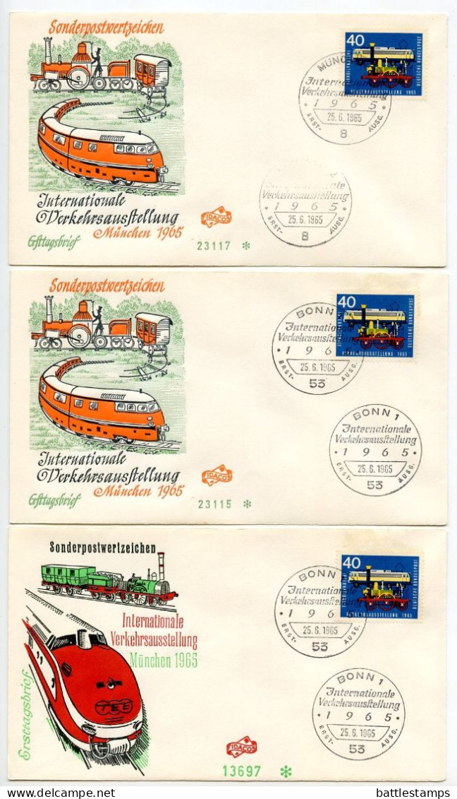 Germany, West 1965 21 FDCs Scott 919-925 International Transport & Communications Exhibition in Munich