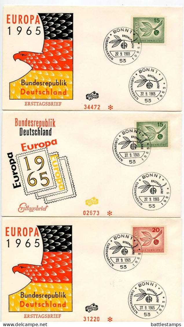 Germany, West 1965 6 FDCs Scott 934-935 Europa - 1961-1970