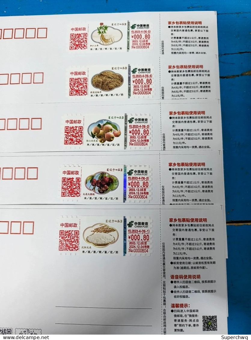 China Self Service Lottery Package 2023-4 Liaoning Seventh Grade Package Label 15 TS71 - Postcards