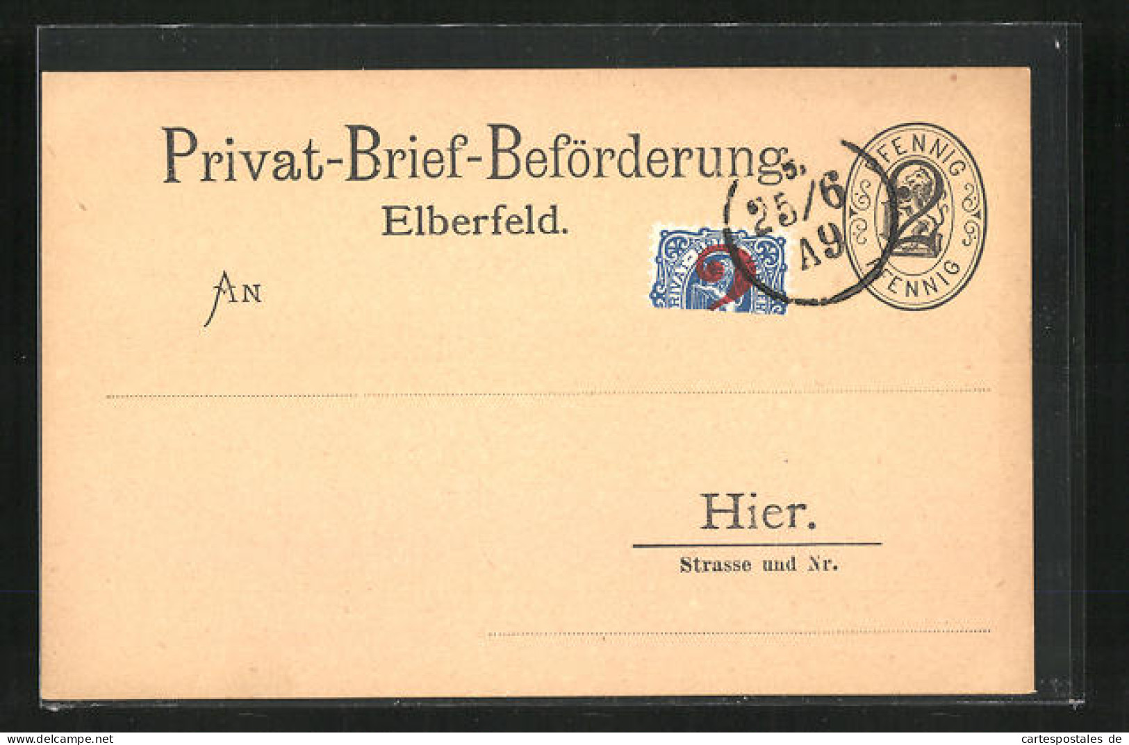 AK Private Stadtpost, Privat-Brief-Beförderung Elberfeld  - Stamps (pictures)