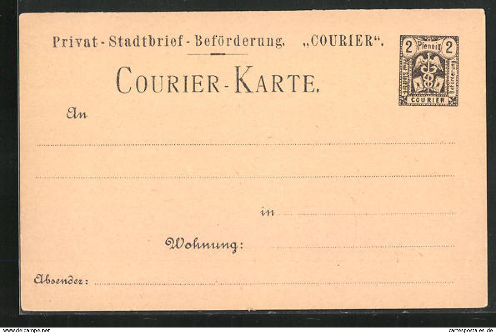 AK Courier-Karte, Privat-Stadtbrief-Beförderung  - Timbres (représentations)