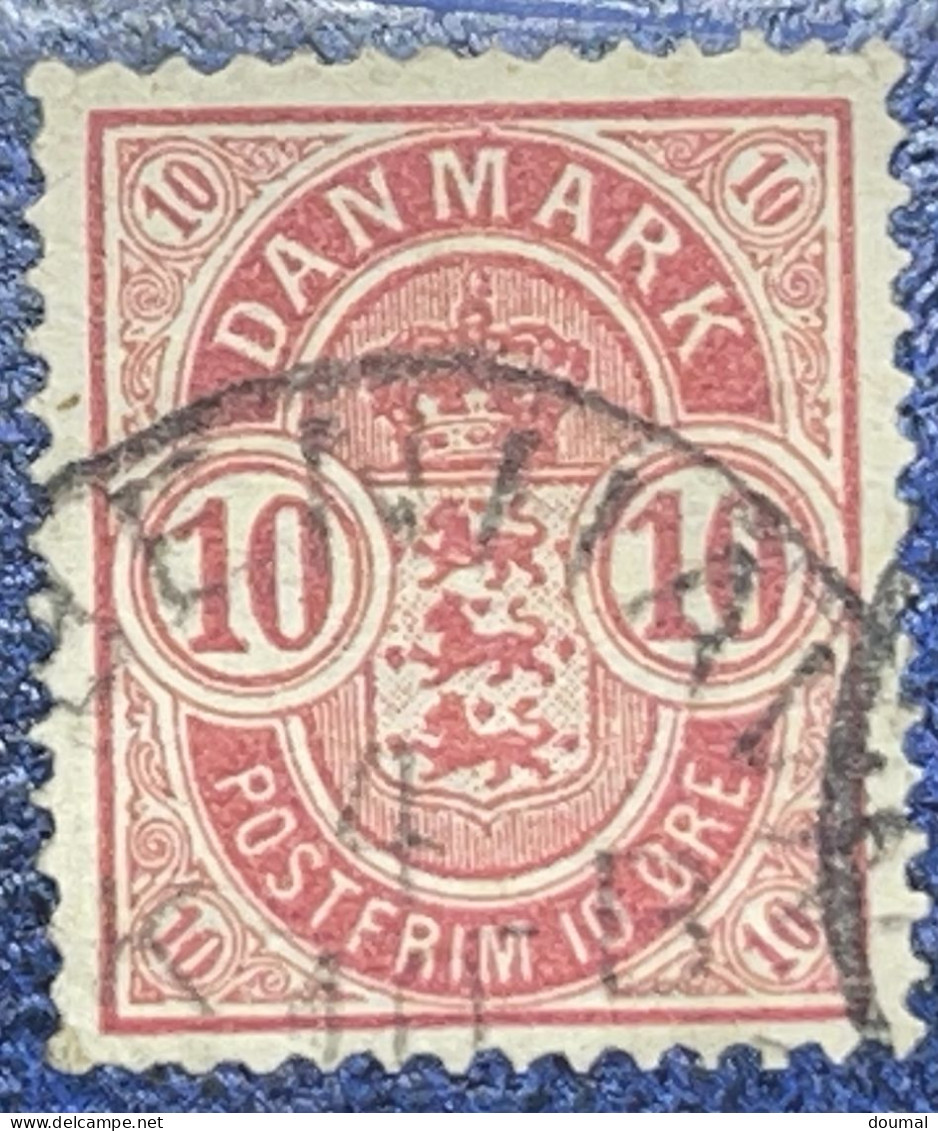 DANEMARK; 1884-85, Premier Classique, émission Officielle,  Utilisée 10ore. Valeur, Cachet De La Poste - ...-1851 Préphilatélie