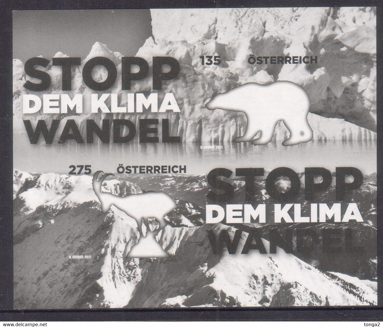 Austria Blackprint Of S/S - Stop Climate Change - Ice Melting - Clima & Meteorologia