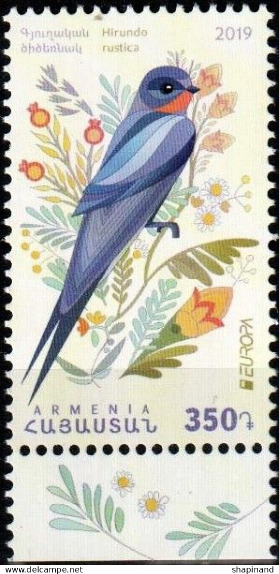 Armenia 2019 "Europa. National Birds.Rural Swallow" 1v Qualiti:100% - Arménie