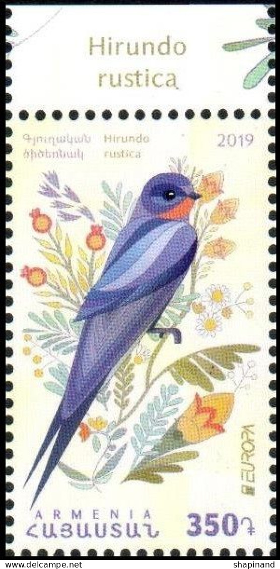 Armenia 2019 "Europa. National Birds.Rural Swallow" 1v Qualiti:100% - Arménie