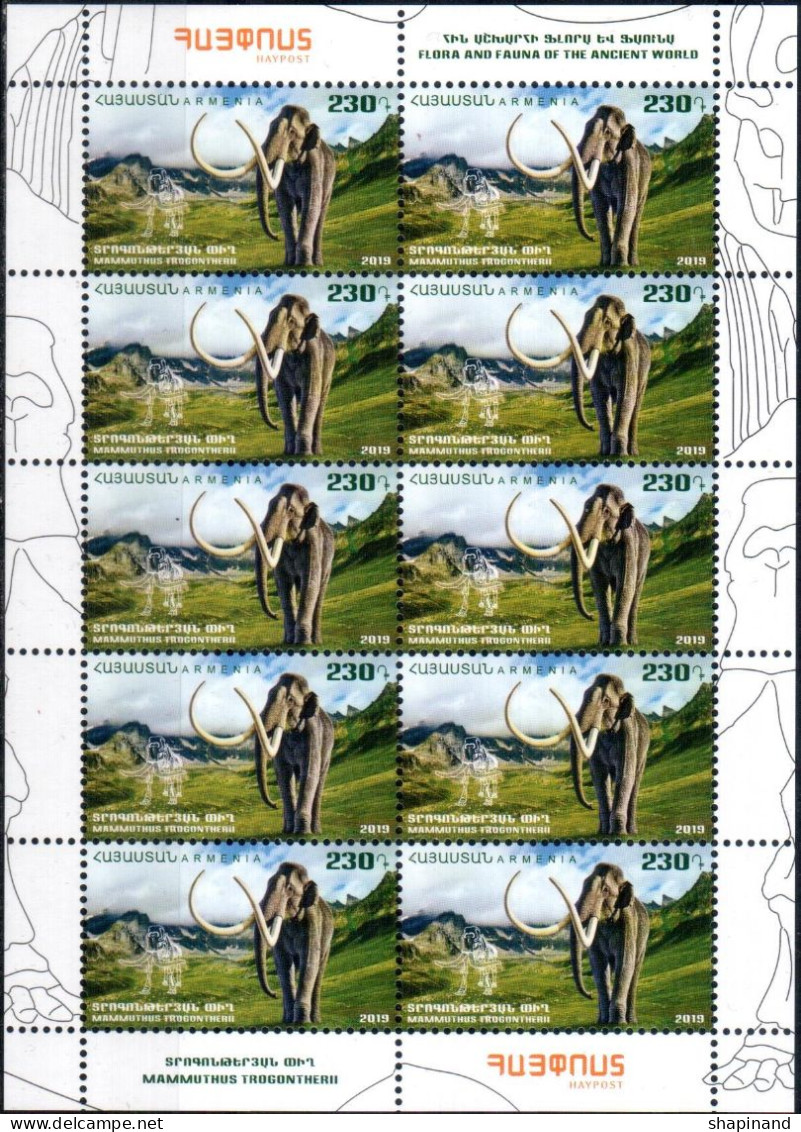 Armenia 2019 "Flora And Fauna Of The Ancient World. Mammuthus Trogontherii" Sheet Quality:100% - Arménie