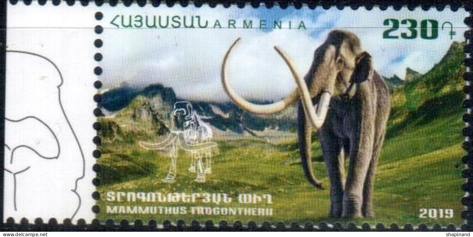 Armenia 2019 "Flora And Fauna Of The Ancient World. Mammuthus Trogontherii" 1v Quality:100% - Arménie