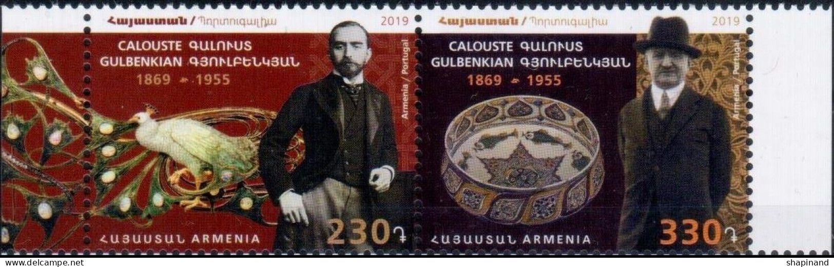 Armenie - Portugal 2019 "Joint Issue Armenia-Portugal.150th Ann.of G.Gulbenkian 2v Zd Quality:100% - Arménie