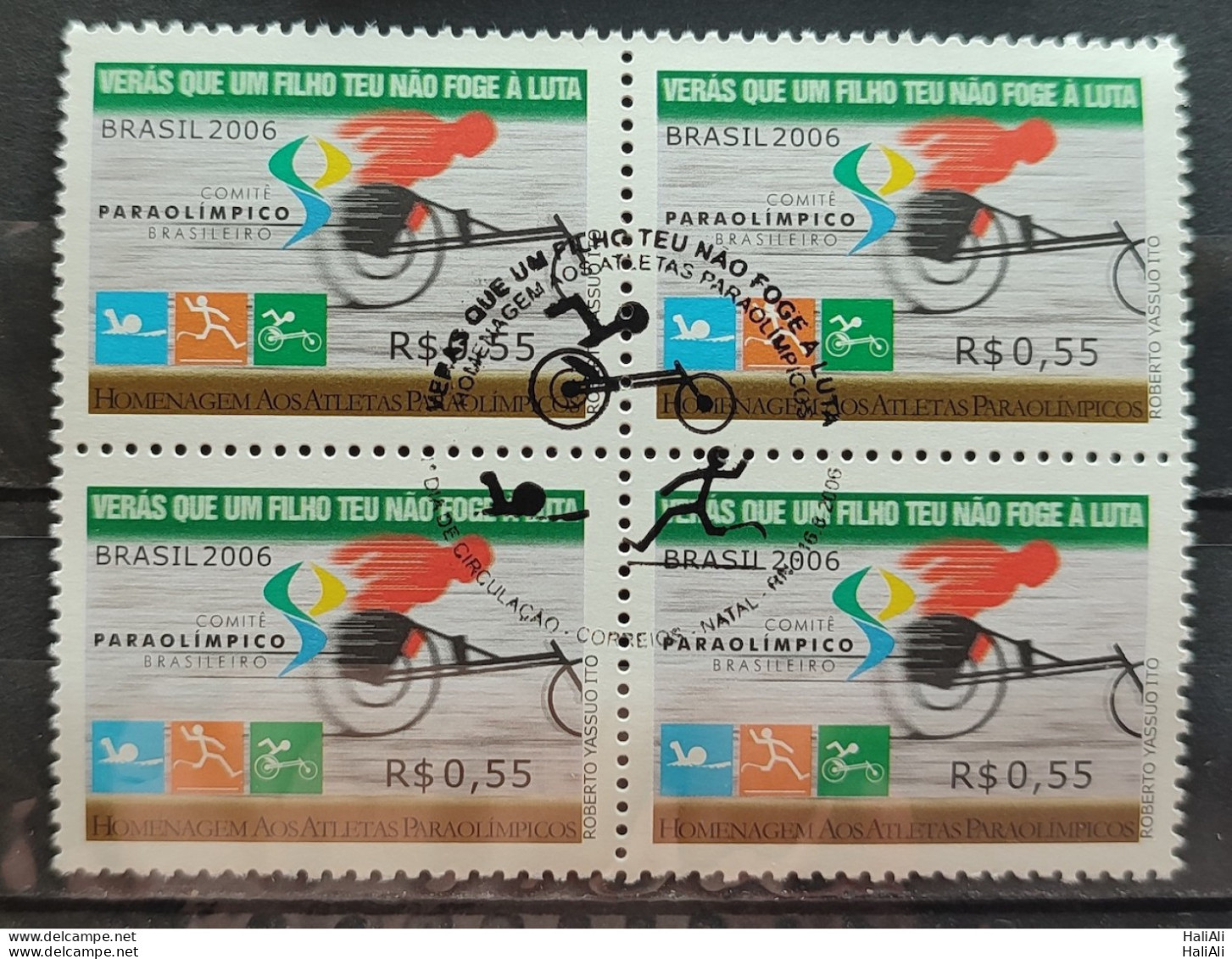 C 2651 Brazil Stamp Paralympic Athletes Bycicle Cycling 2006 Block Of 4 CBC RN - Neufs