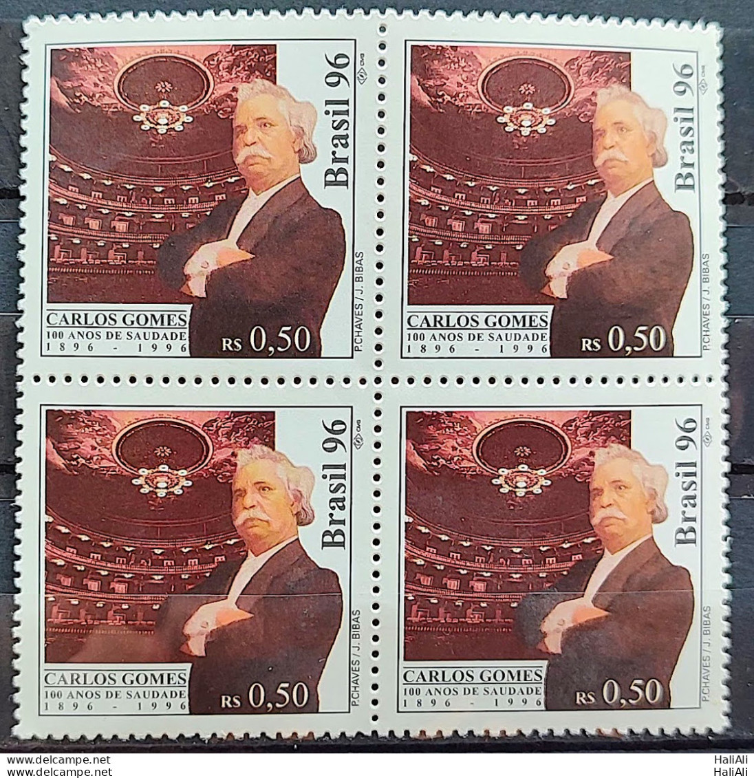 C 2006 Brazil Stamp 100 Years Carlos Gomes Music 1996 Block Of 4 - Unused Stamps